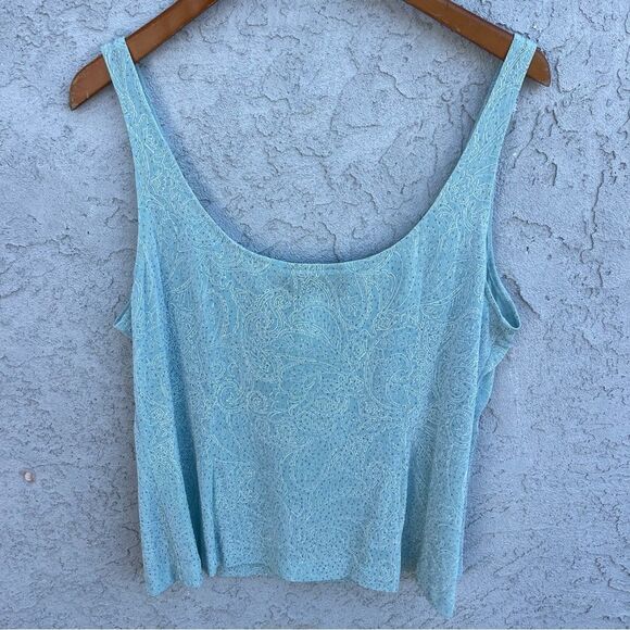 Vintage 90s Sleeveless Top SZ 2X Light Blue Fairycore Coquette Top w/ Glitter - Picture 4 of 7